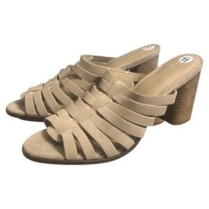 NWT! Crevo Hazelle Women’s Heeled Sandals Leather Shoes Heels Tan Brown 11 M